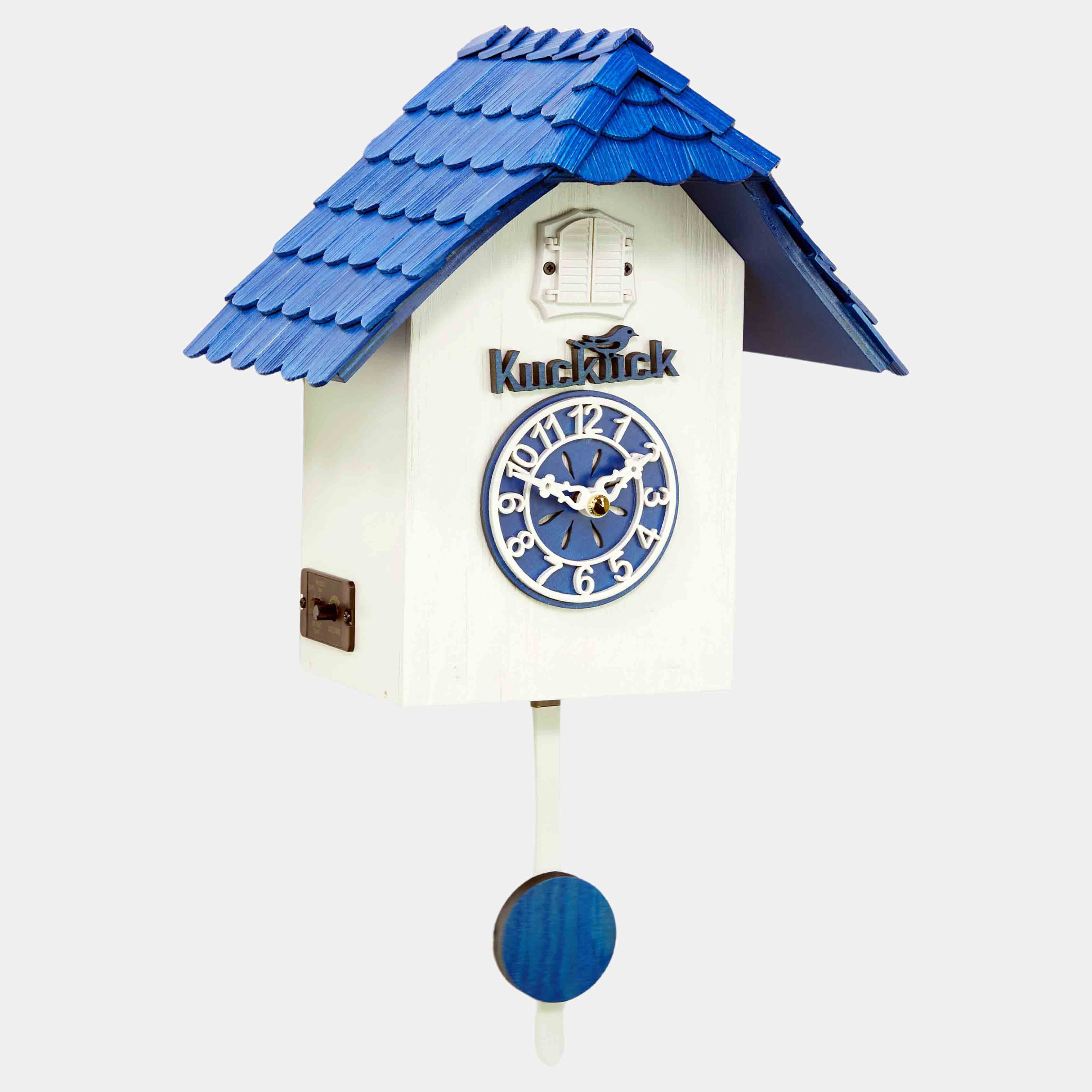 Orologio a cucù moderno Black Forest House in bianco / blu - Kuckucksuhren  Shop - Original Kuckucksuhren aus dem Schwarzwald