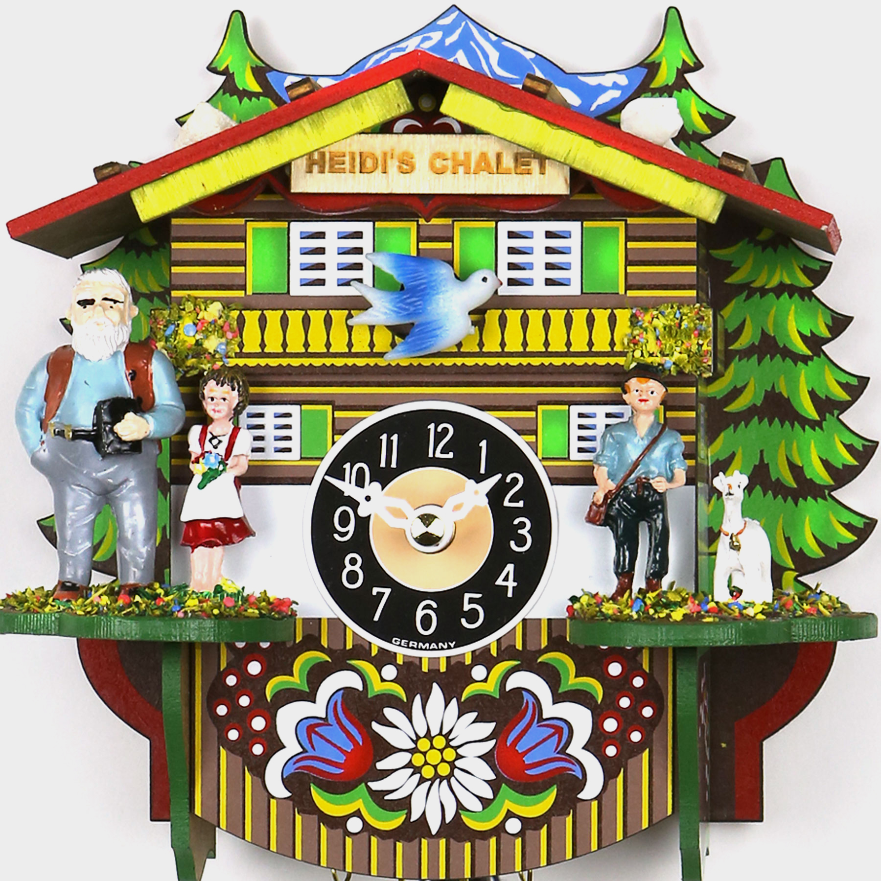 Mini German Battery Cuckoo Clock Real Clock Auto Swinging Pendulum Made in  Germany 