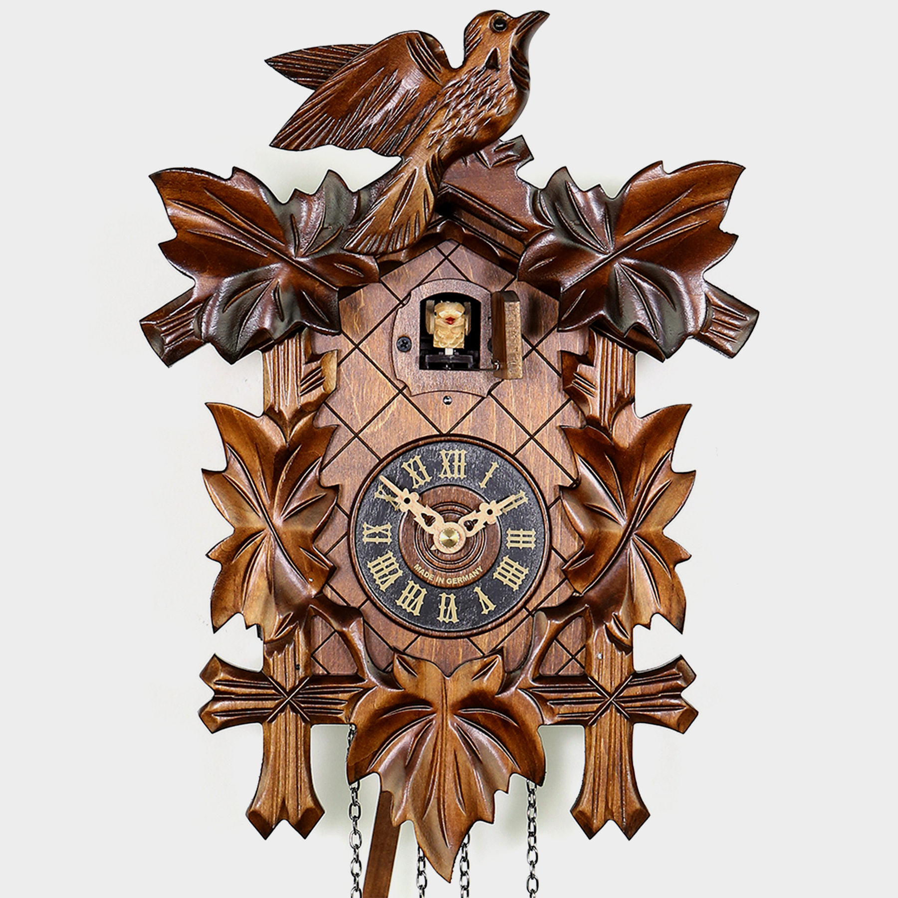 Originale Della Foresta Nera Decorazione Con Cervo Orologio a Cucù Ideale per Cacciatori Alimentato a Batterie Suona il Richiamo del Cuculo a Quarzo 48 cm 