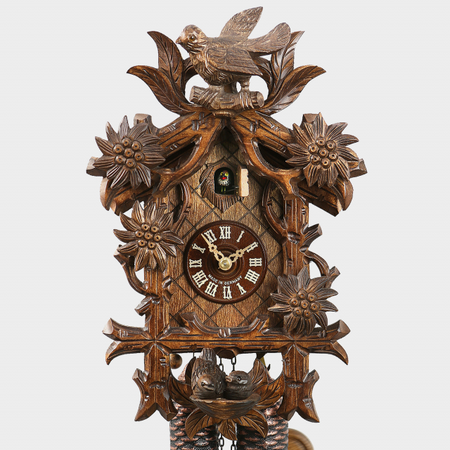 Cuckoo Clock - Edelweiß carving