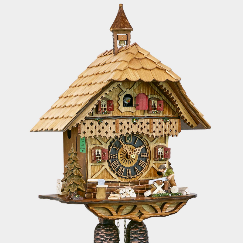Cuckoo Clock - Black Forest House with woodsawyer