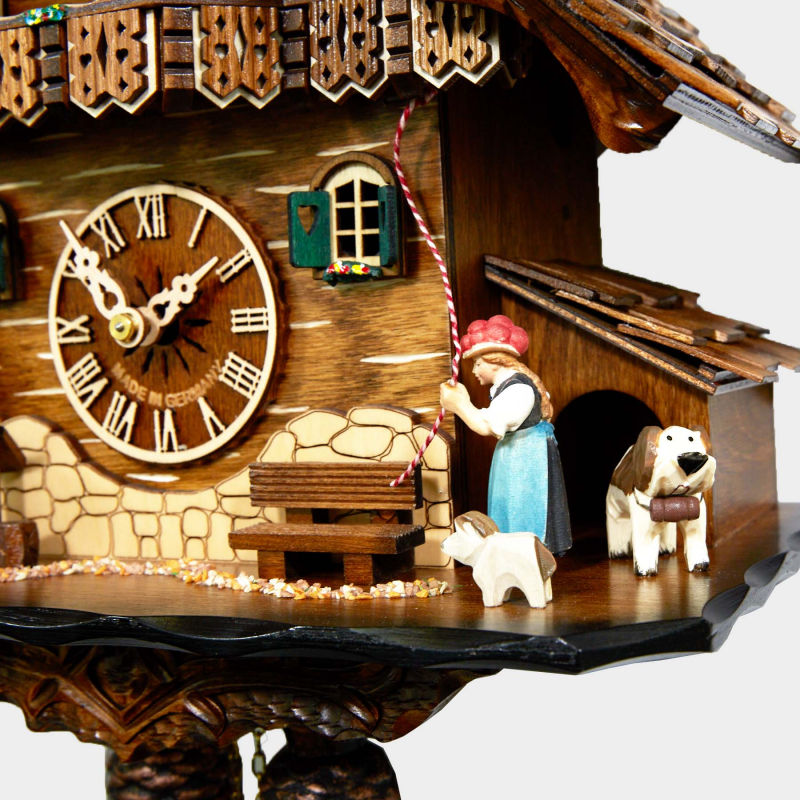 Reloj de cuco de la Selva Negra de madera auténtica con mecanismo
