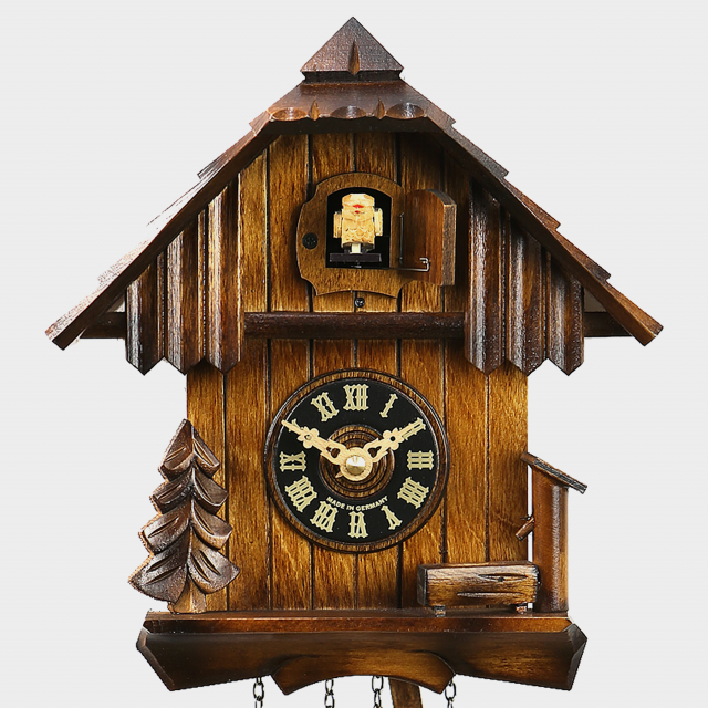 cuckoo clock black forest quartz german wood batterie clock handmade new painted 