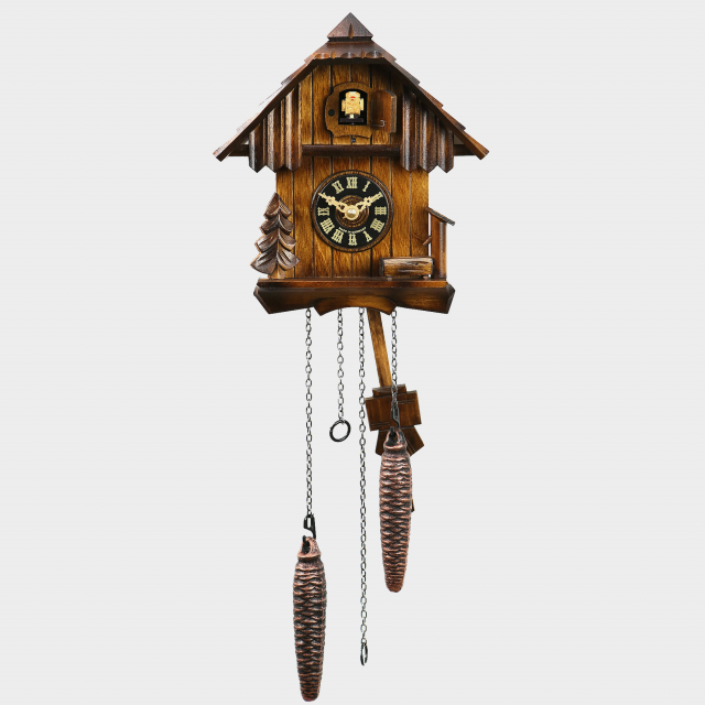 cuckoo clock black forest quartz german wood batterie house style handmade new 