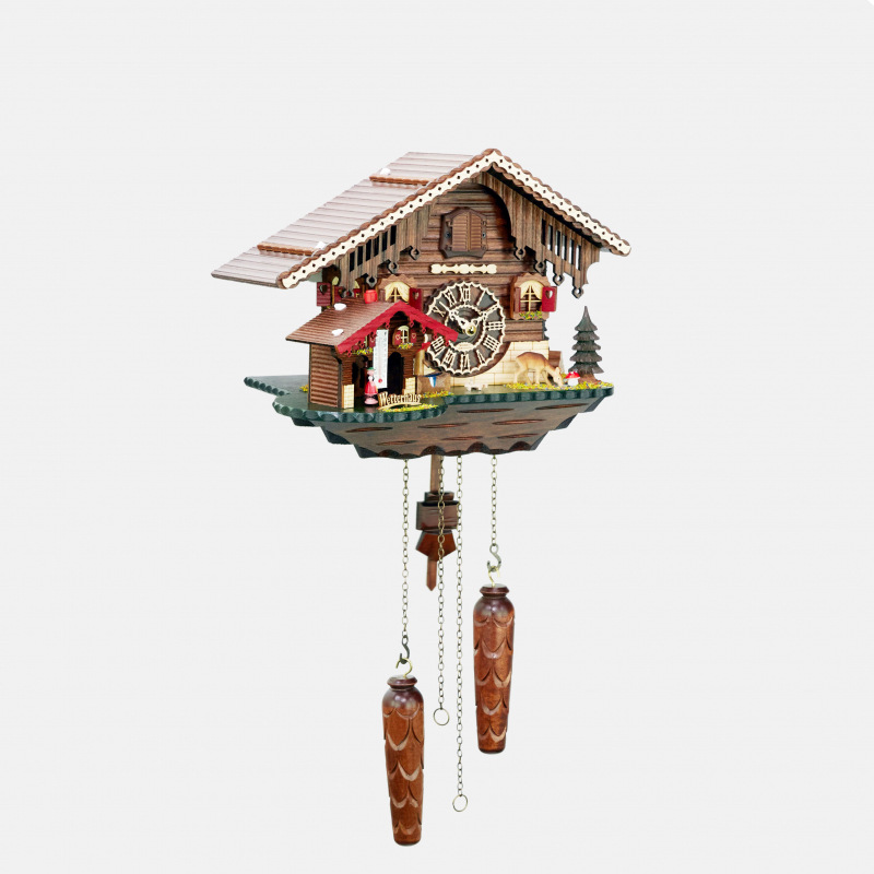 CUCKOO CLOCK - CHALET. WITH WEATHER HOUSE