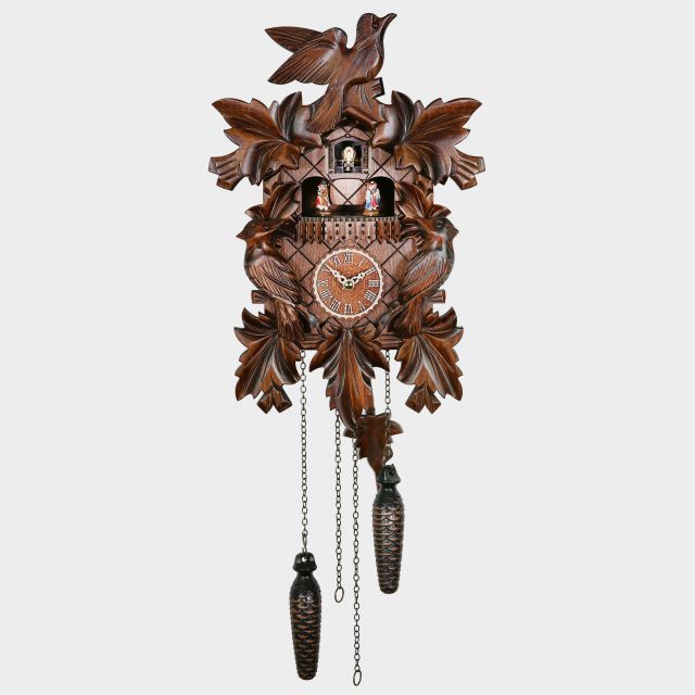 Reloj de pared de cuco, reloj de pared de cuco, reloj despertador,  ciervo/hoja de arce, pájaro pequeño, tradicional chalet de cuarzo hecho a  mano
