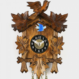 Mini reloj cuco - motivo cinco hojas Mini reloj cuco - motivo cinco hojas